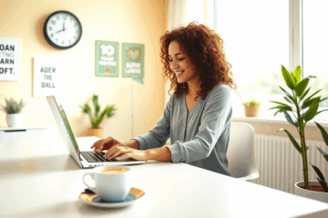 A person applying for a quick loan online with a laptop.
