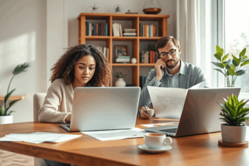 A person using a laptop to apply for an online loan