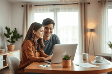 A person reviewing loan options online for quick personal financing.