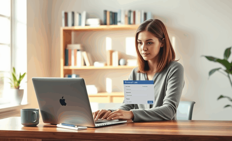 An image depicting a simple personal loan process and online approval.